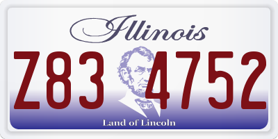 IL license plate Z834752