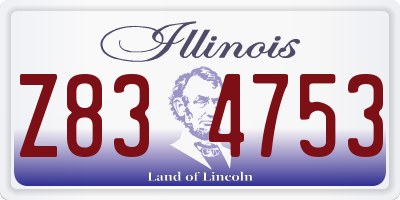 IL license plate Z834753