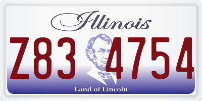 IL license plate Z834754