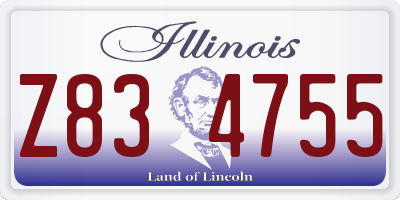 IL license plate Z834755