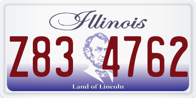 IL license plate Z834762