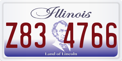 IL license plate Z834766