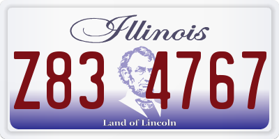 IL license plate Z834767