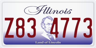 IL license plate Z834773