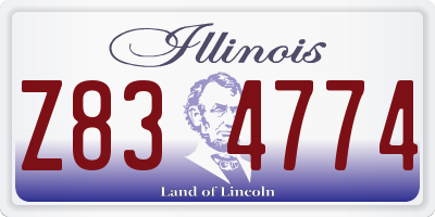 IL license plate Z834774