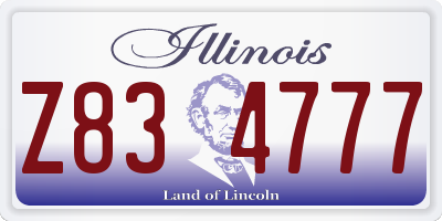 IL license plate Z834777