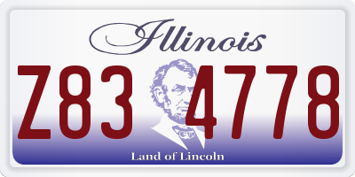 IL license plate Z834778