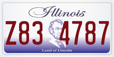 IL license plate Z834787