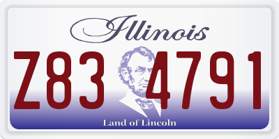 IL license plate Z834791