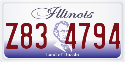 IL license plate Z834794
