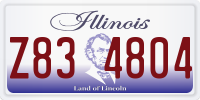 IL license plate Z834804