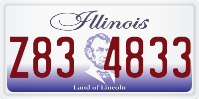 IL license plate Z834833
