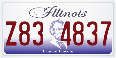 IL license plate Z834837