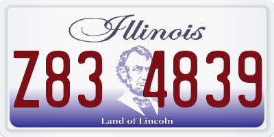 IL license plate Z834839