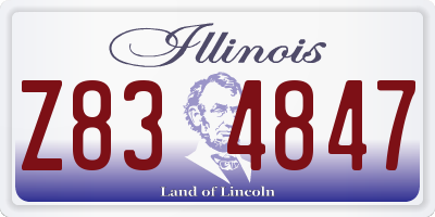 IL license plate Z834847