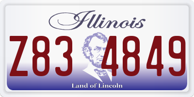 IL license plate Z834849