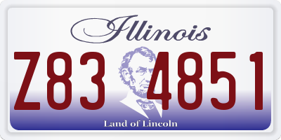 IL license plate Z834851