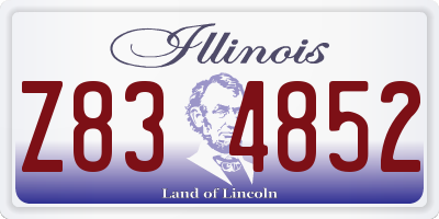 IL license plate Z834852