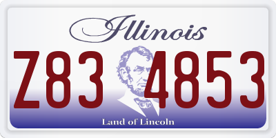 IL license plate Z834853