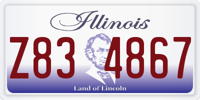 IL license plate Z834867