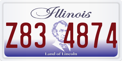 IL license plate Z834874