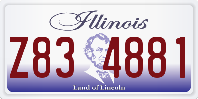 IL license plate Z834881