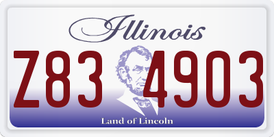 IL license plate Z834903