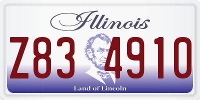 IL license plate Z834910