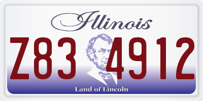IL license plate Z834912