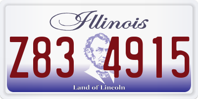 IL license plate Z834915