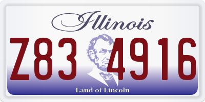 IL license plate Z834916