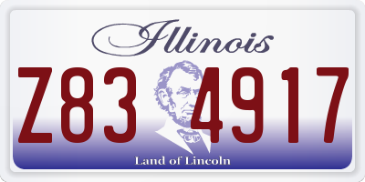 IL license plate Z834917
