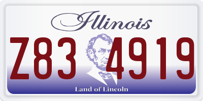 IL license plate Z834919