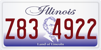 IL license plate Z834922