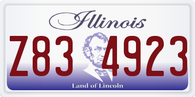 IL license plate Z834923