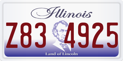 IL license plate Z834925