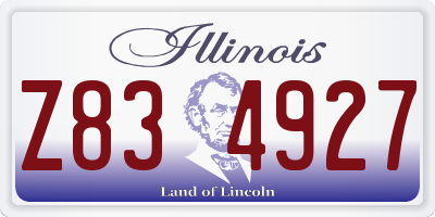 IL license plate Z834927