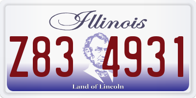 IL license plate Z834931