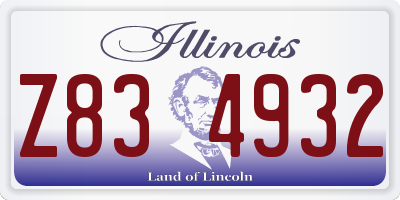 IL license plate Z834932