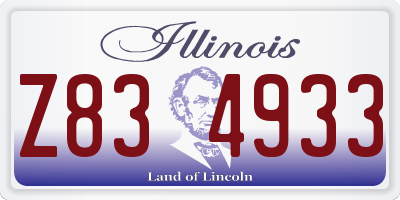 IL license plate Z834933