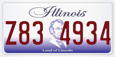 IL license plate Z834934
