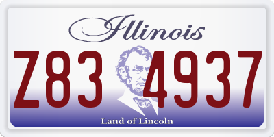 IL license plate Z834937