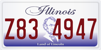 IL license plate Z834947