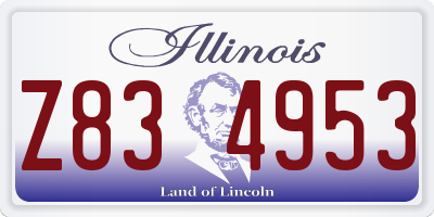 IL license plate Z834953
