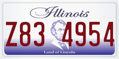 IL license plate Z834954