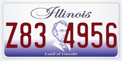 IL license plate Z834956