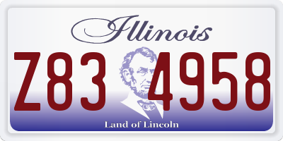 IL license plate Z834958