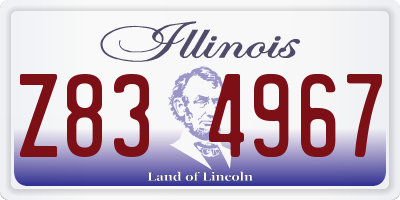 IL license plate Z834967