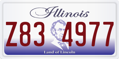 IL license plate Z834977