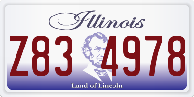IL license plate Z834978
